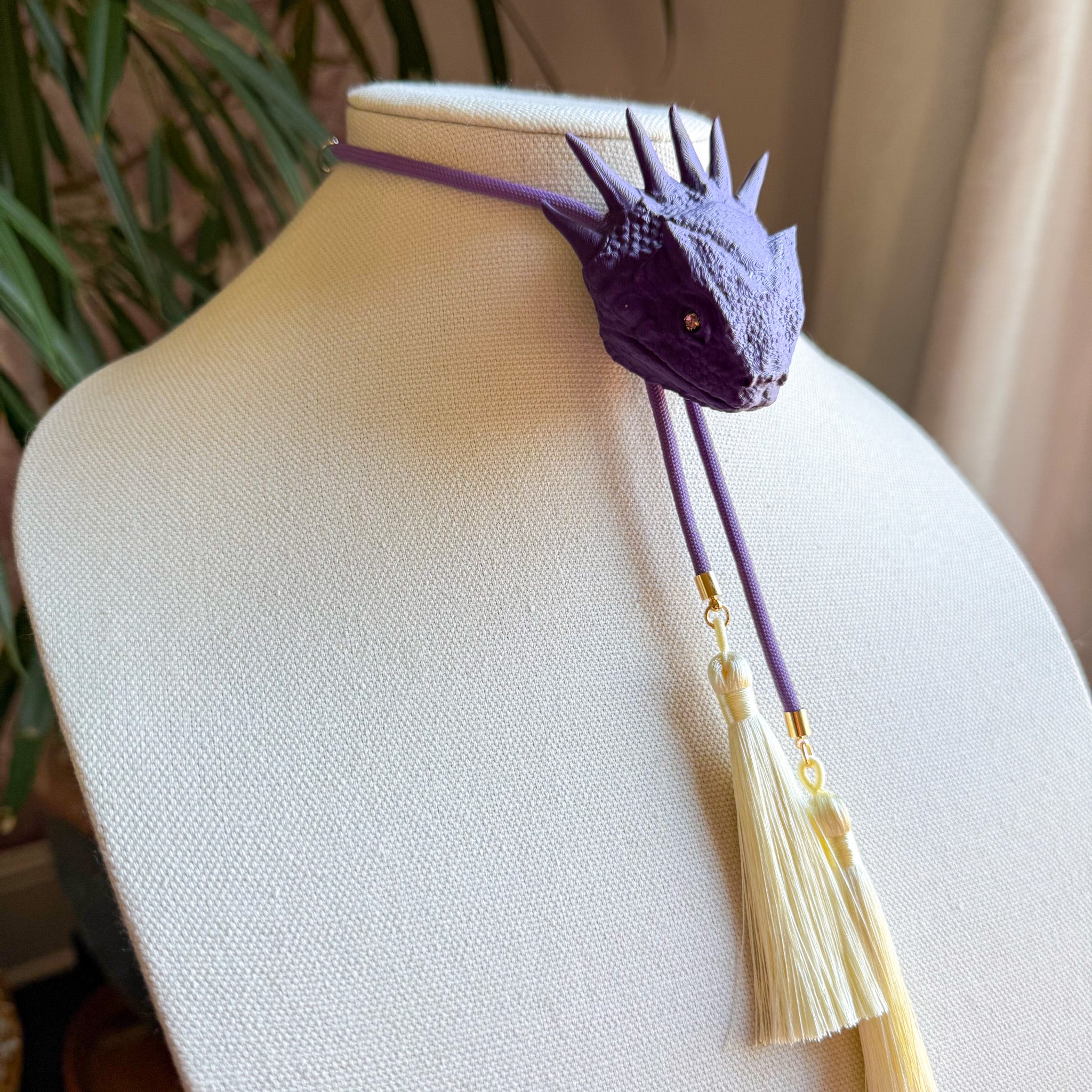 Horned Frog Bolo Deep Purple with Lavender & Ivory
