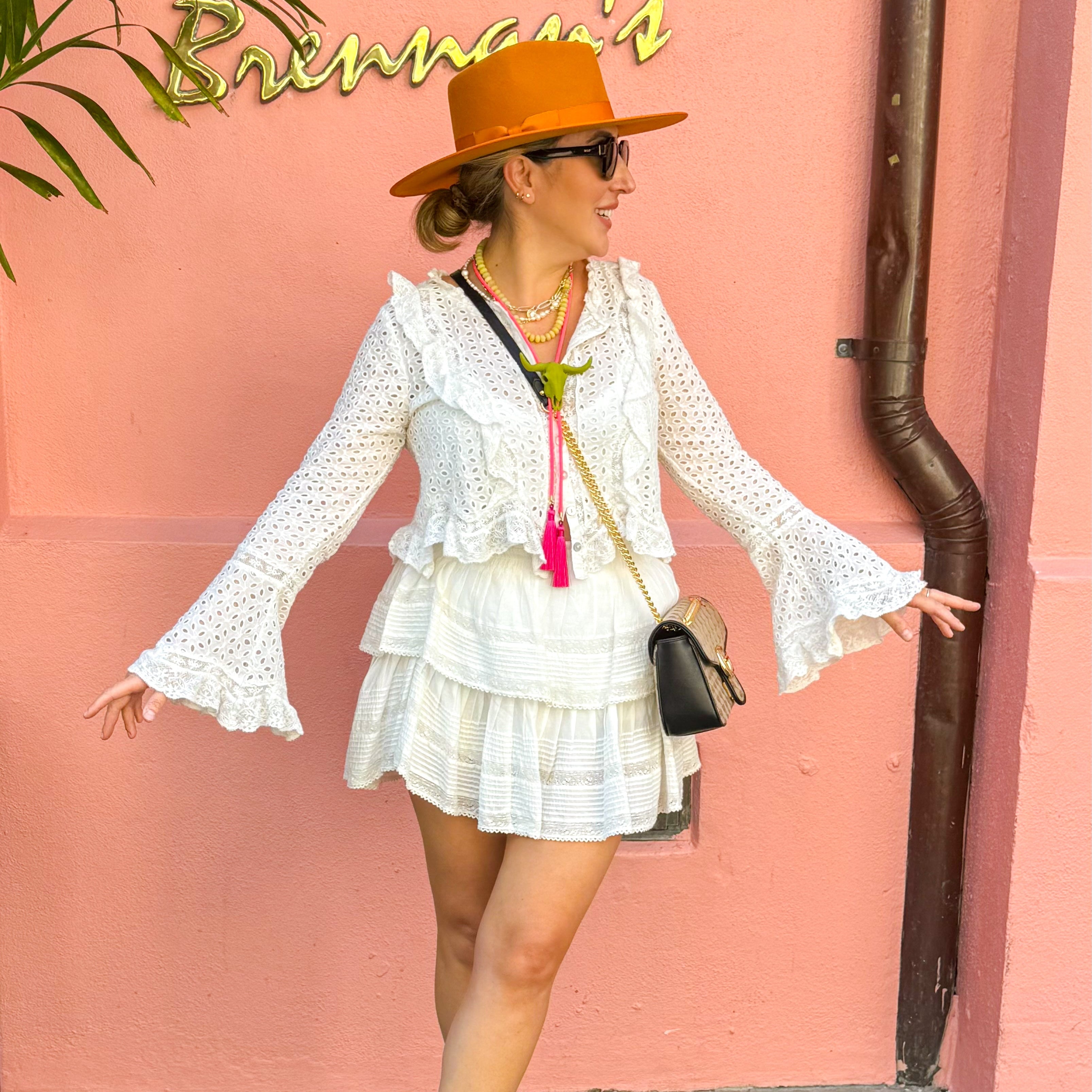 Longhorn Bolo Olive Green with Neon Pink & Fuchsia