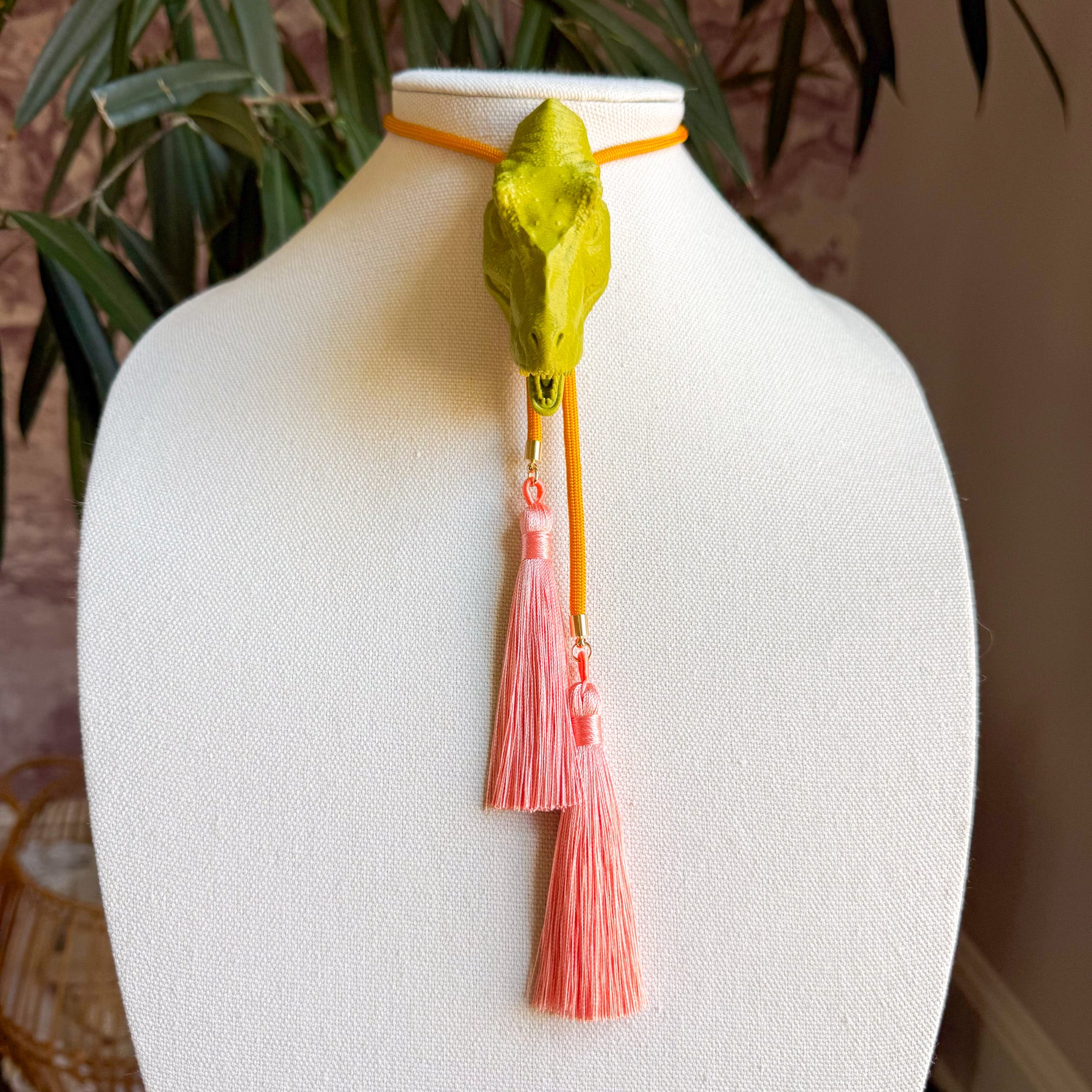 T Rex Bolo Olive Green with Golden Yellow & Peach