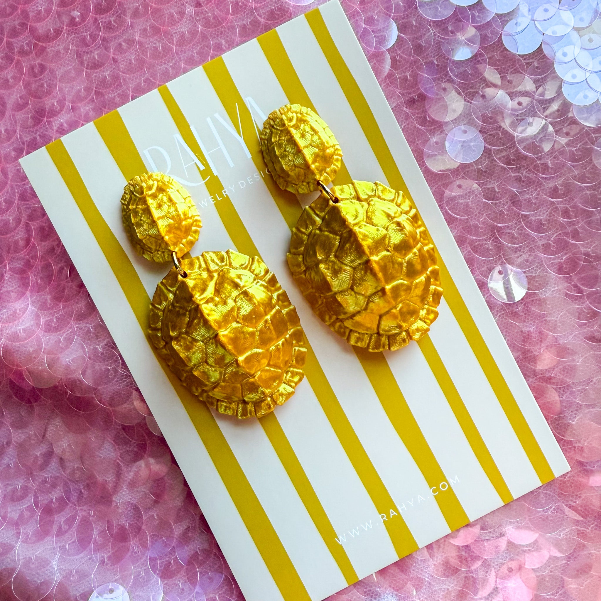 Tortoise Gold Statement Earrings