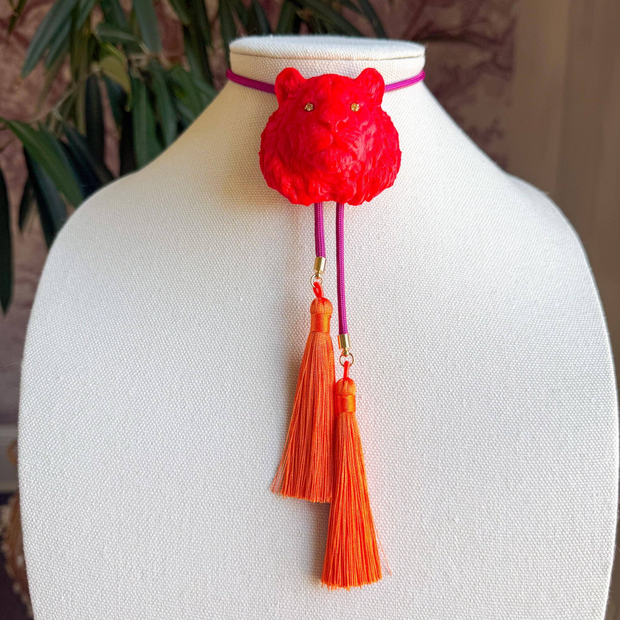 Tiger Bolo Candy Red with Fuchsia & Orange