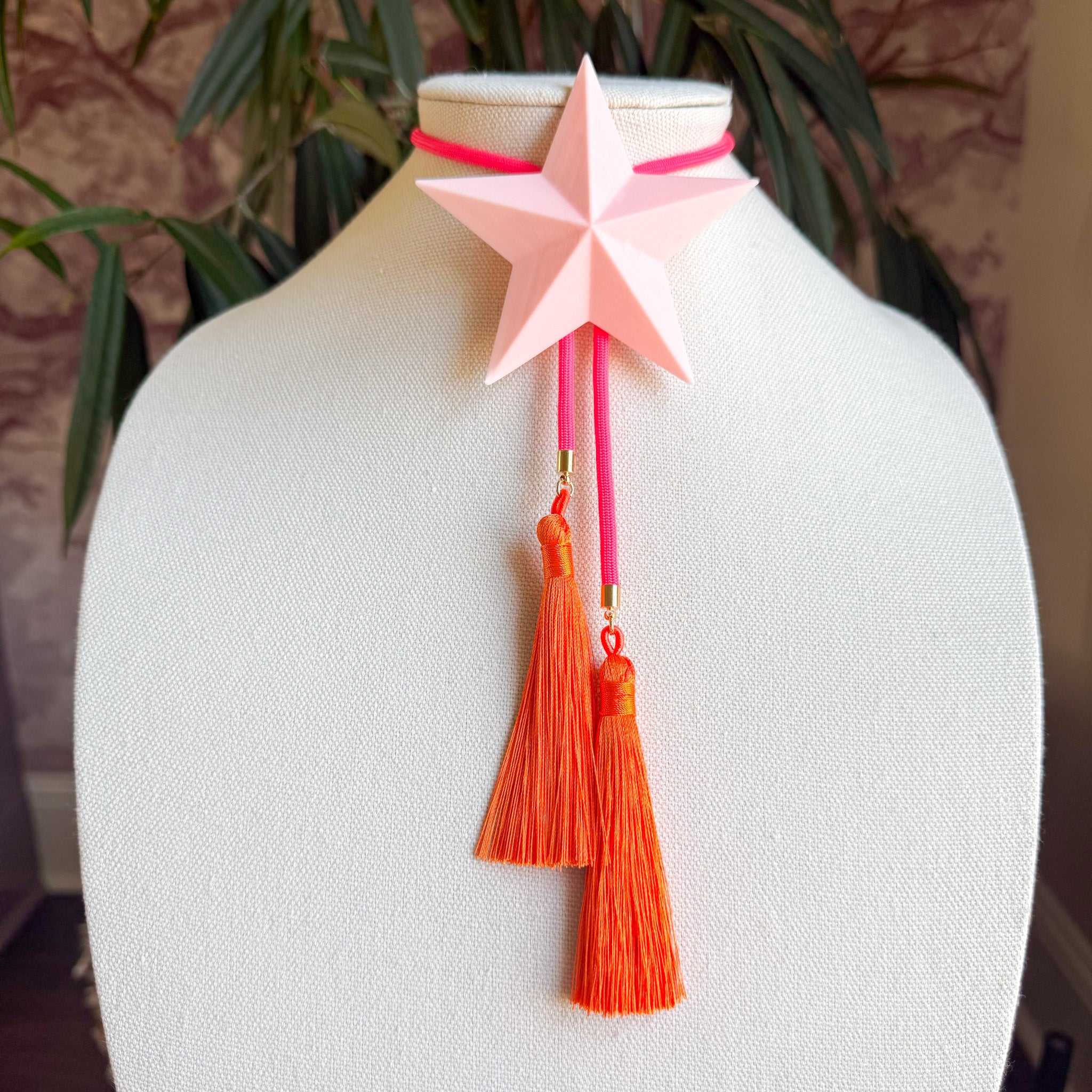 Lone Star Bolo Blush Pink with Neon Pink & Orange
