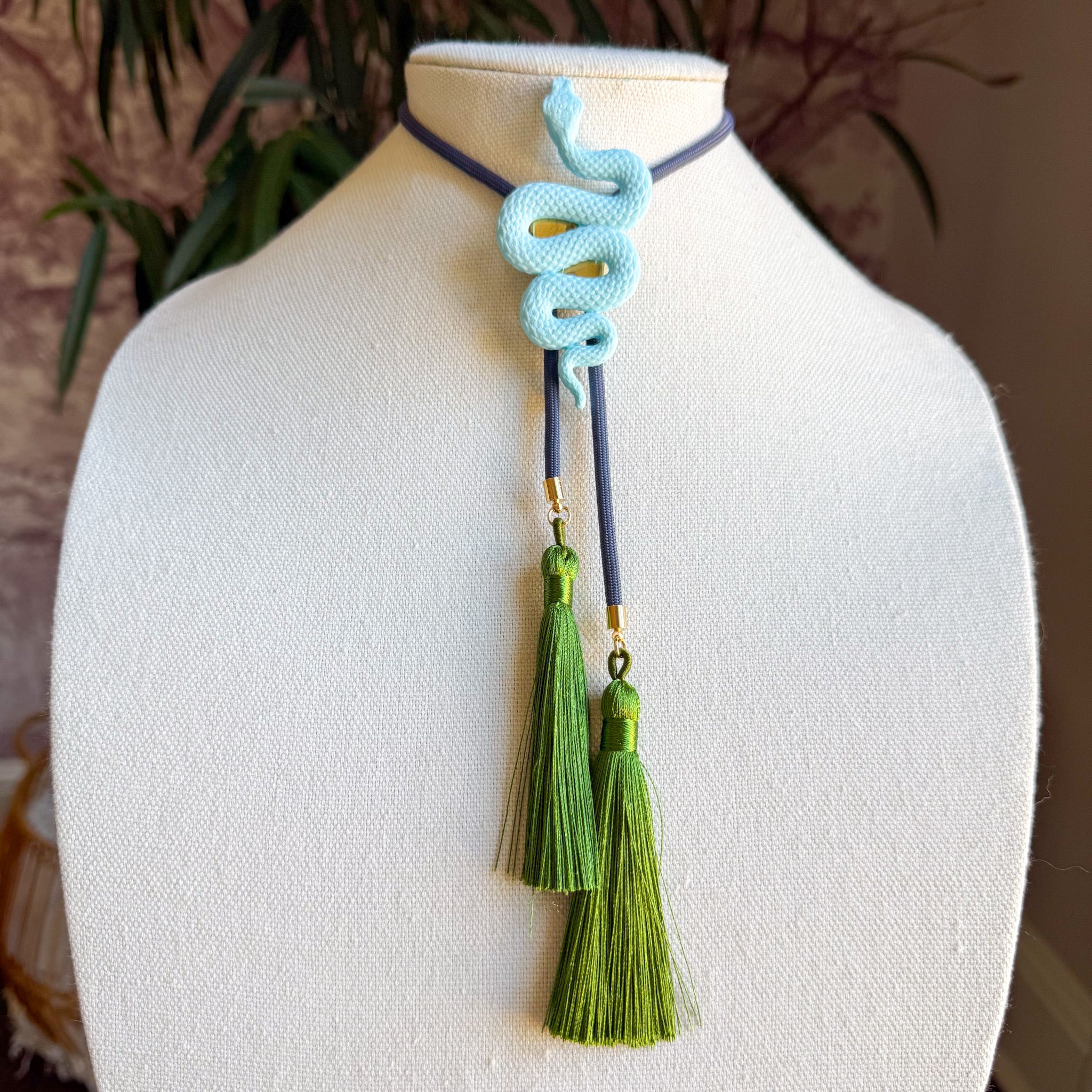 Snake Bolo Baby Blue with Storm Blue & Olive