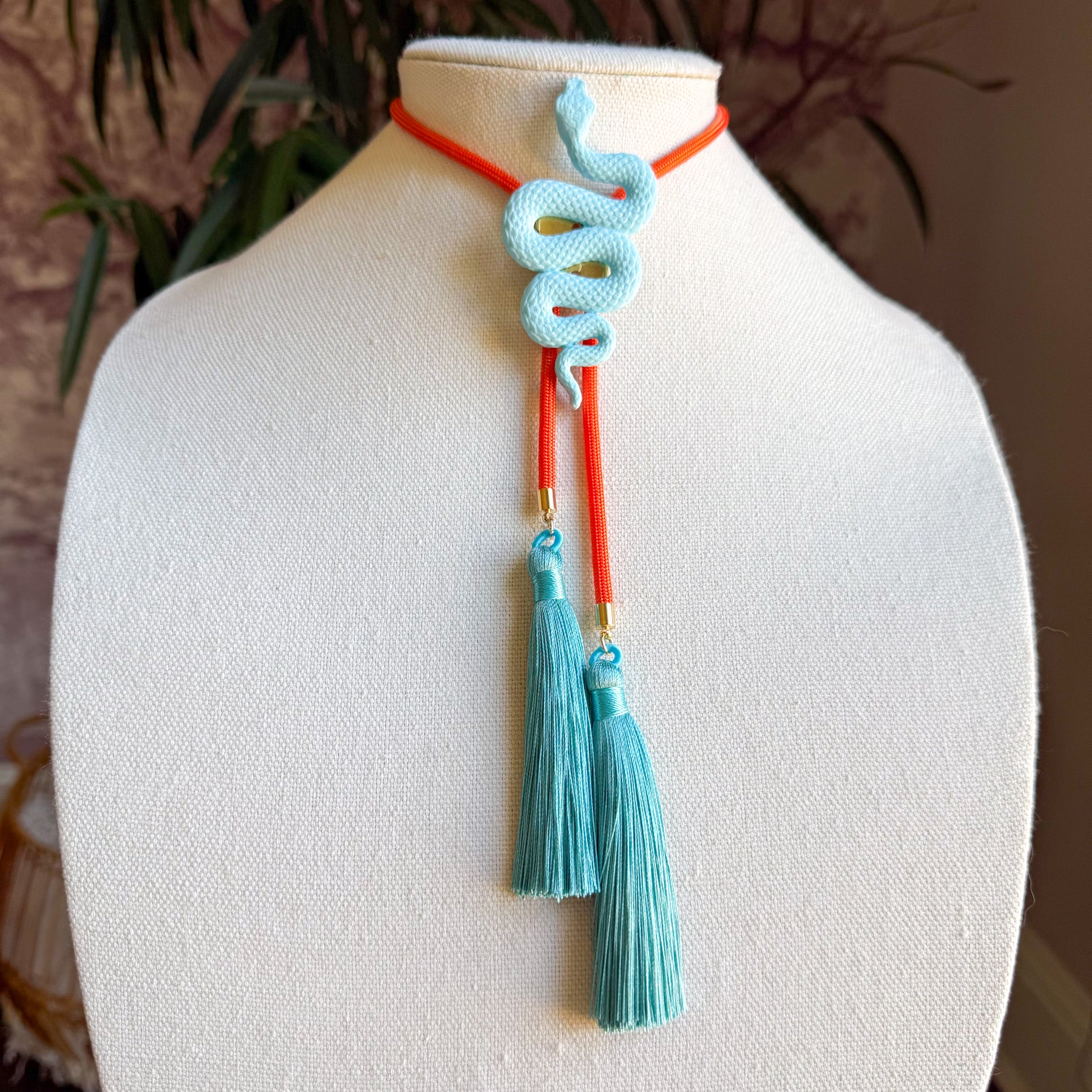 Snake Bolo Baby Blue with Solar Orange & Lagoon Blue