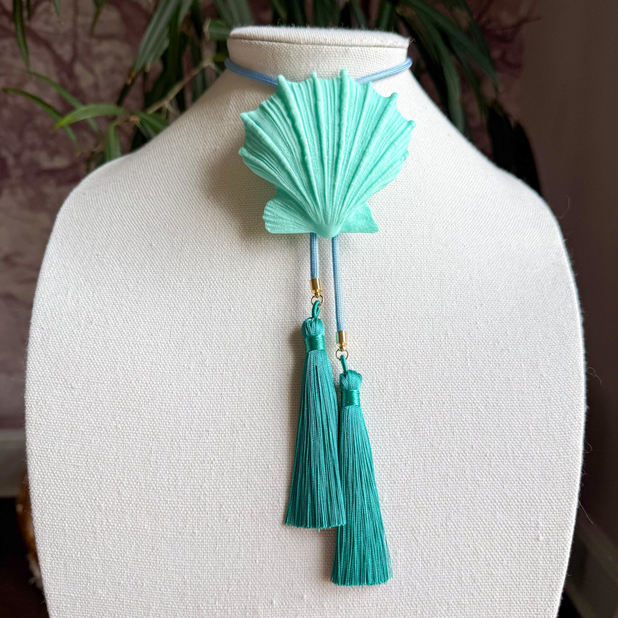 Shell Bolo Turquoise with Baby Blue & Peacock Blue