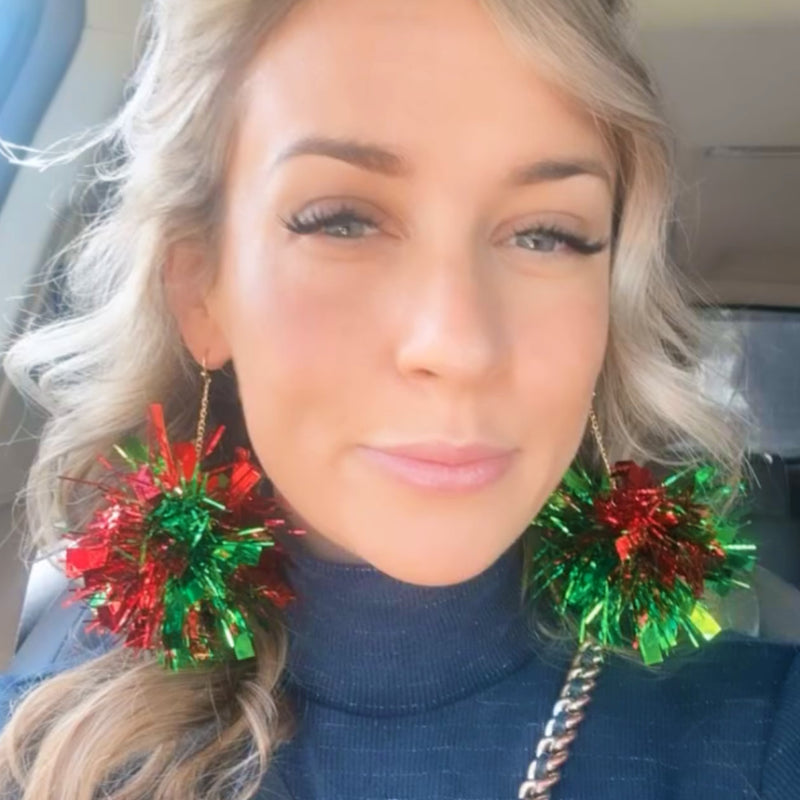 Christmas Pom Earrings