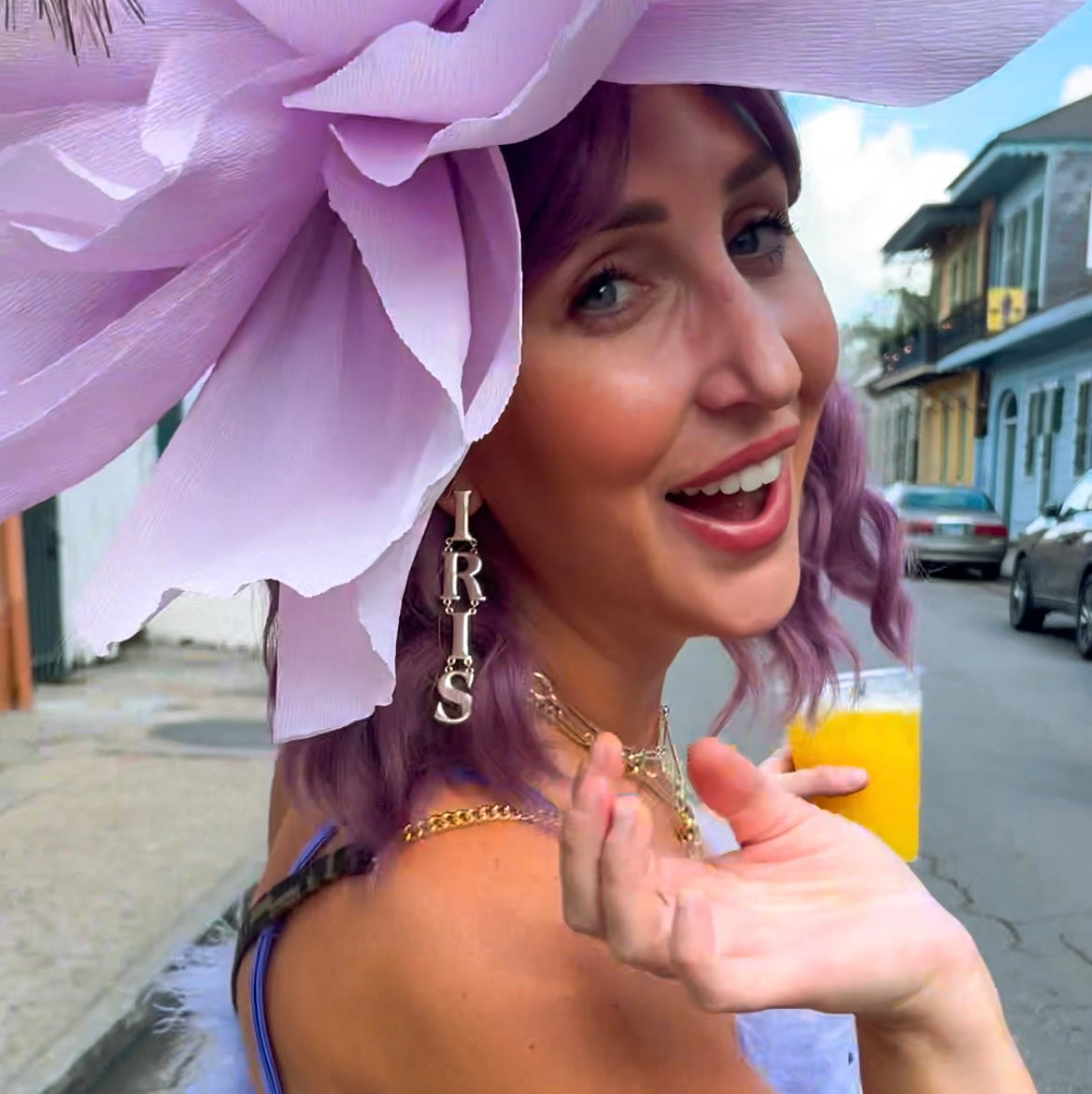 Iris Lavender Giant Flower Headpiece