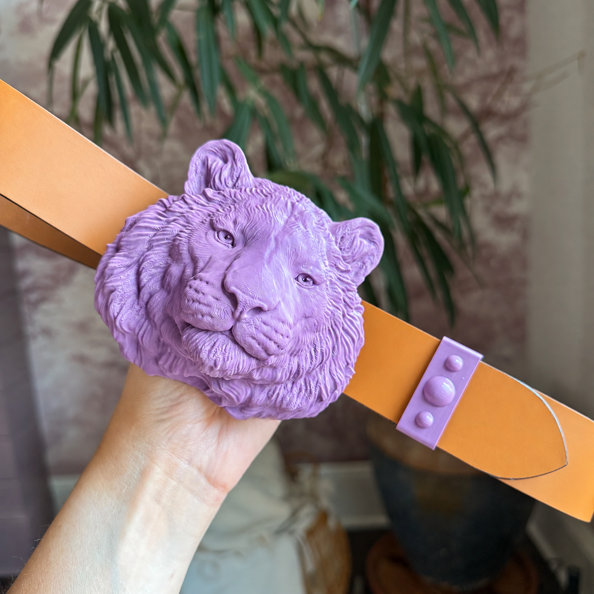 Tiger Belt Buckle Lavender