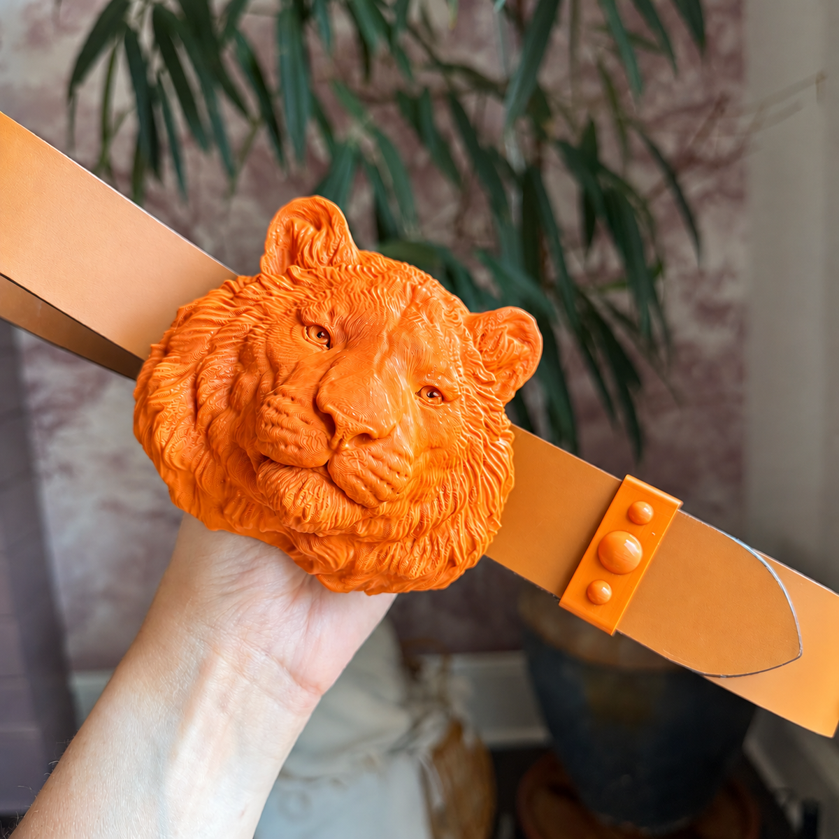 Tiger Belt Buckle Orange