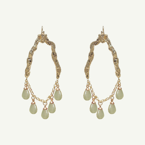 Selene Green Aventurine Earrings Large