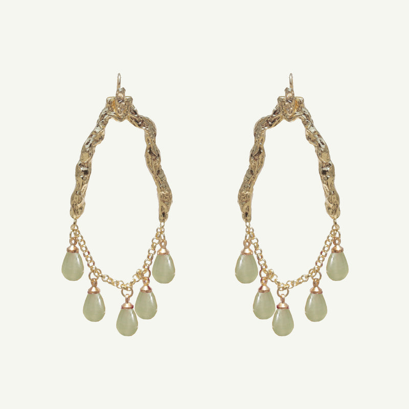 Selene Green Aventurine Earrings Large