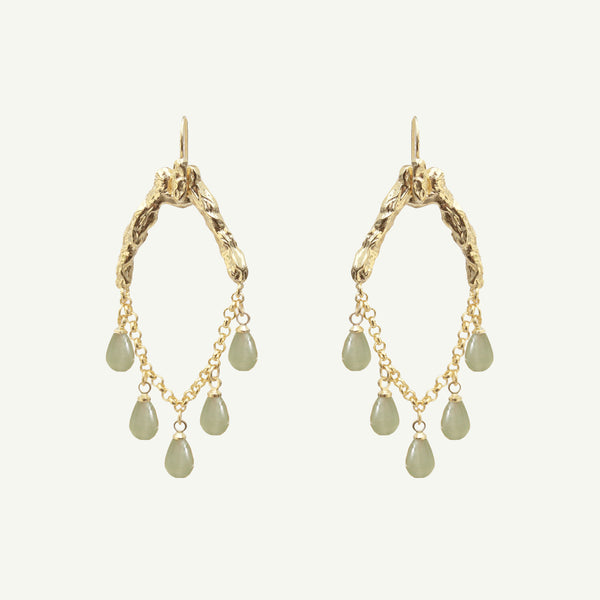 Selene Green Aventurine Earrings Small