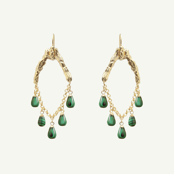 Selene Malachite Earrings Small