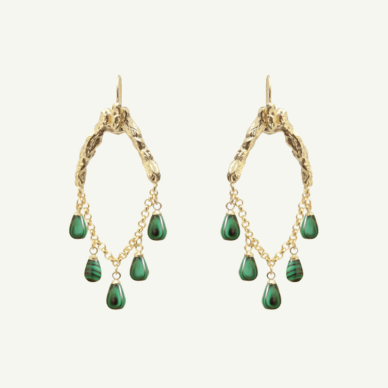 Selene Malachite Earrings Small
