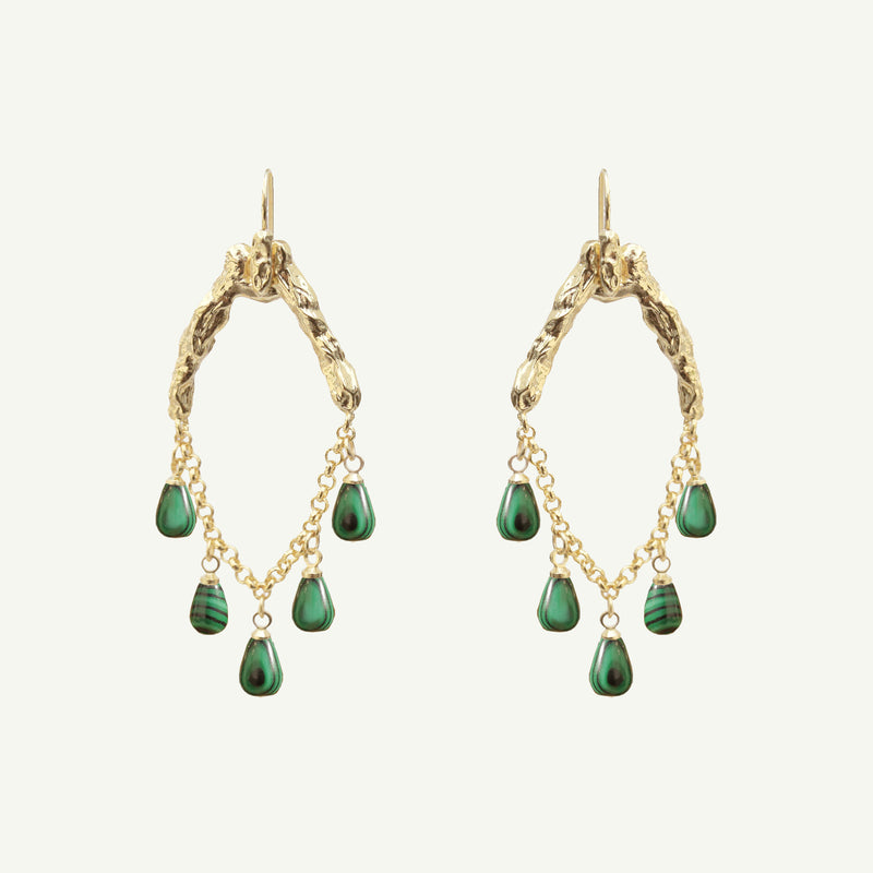 Selene Malachite Earrings Small