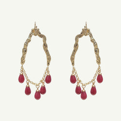 Selene Red Jade Earrings Large