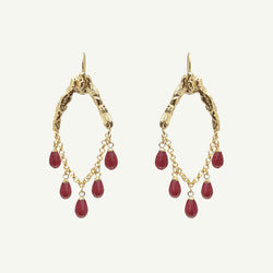 Selene Red Jade Earrings Small
