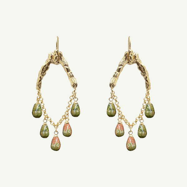 Selene Unakite Jasper Earrings Small