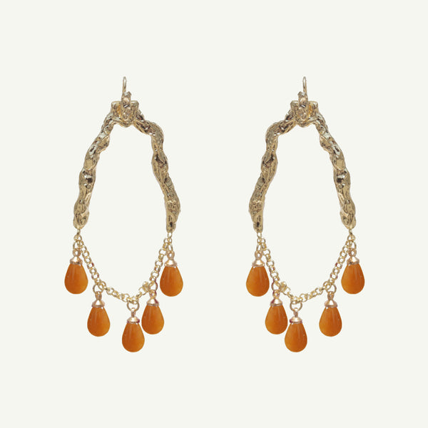 Selene Yellow Jade Earrings Large