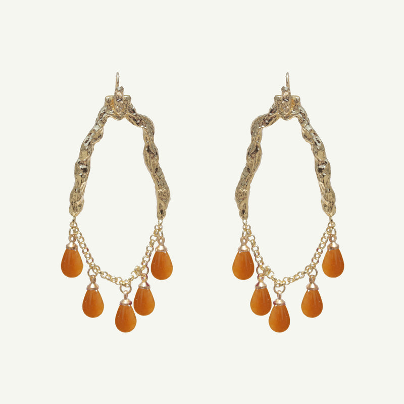Selene Yellow Jade Earrings Large