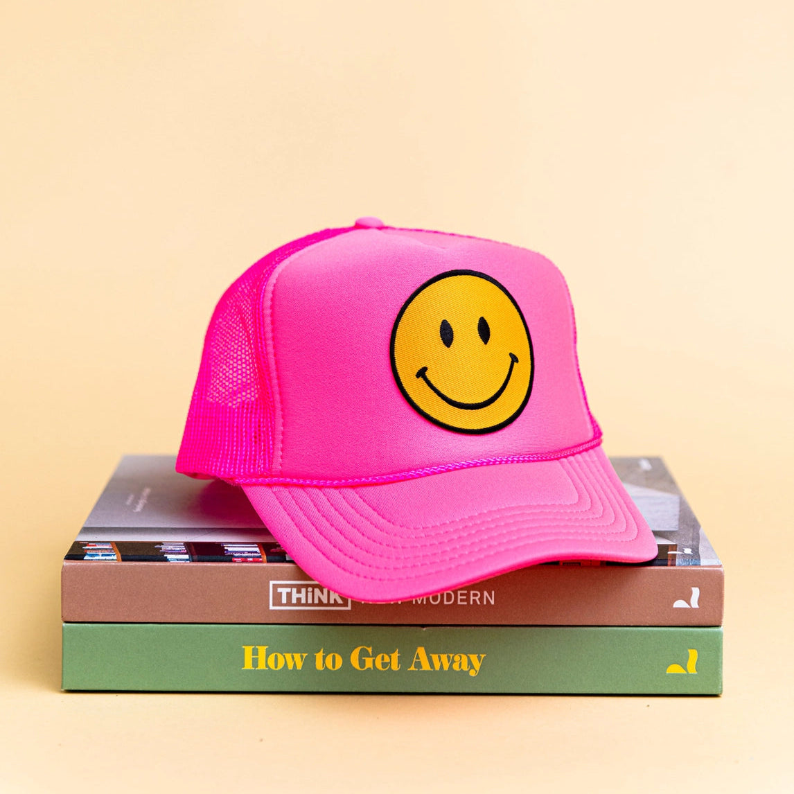 Happy Neon Pink Trucker Hat