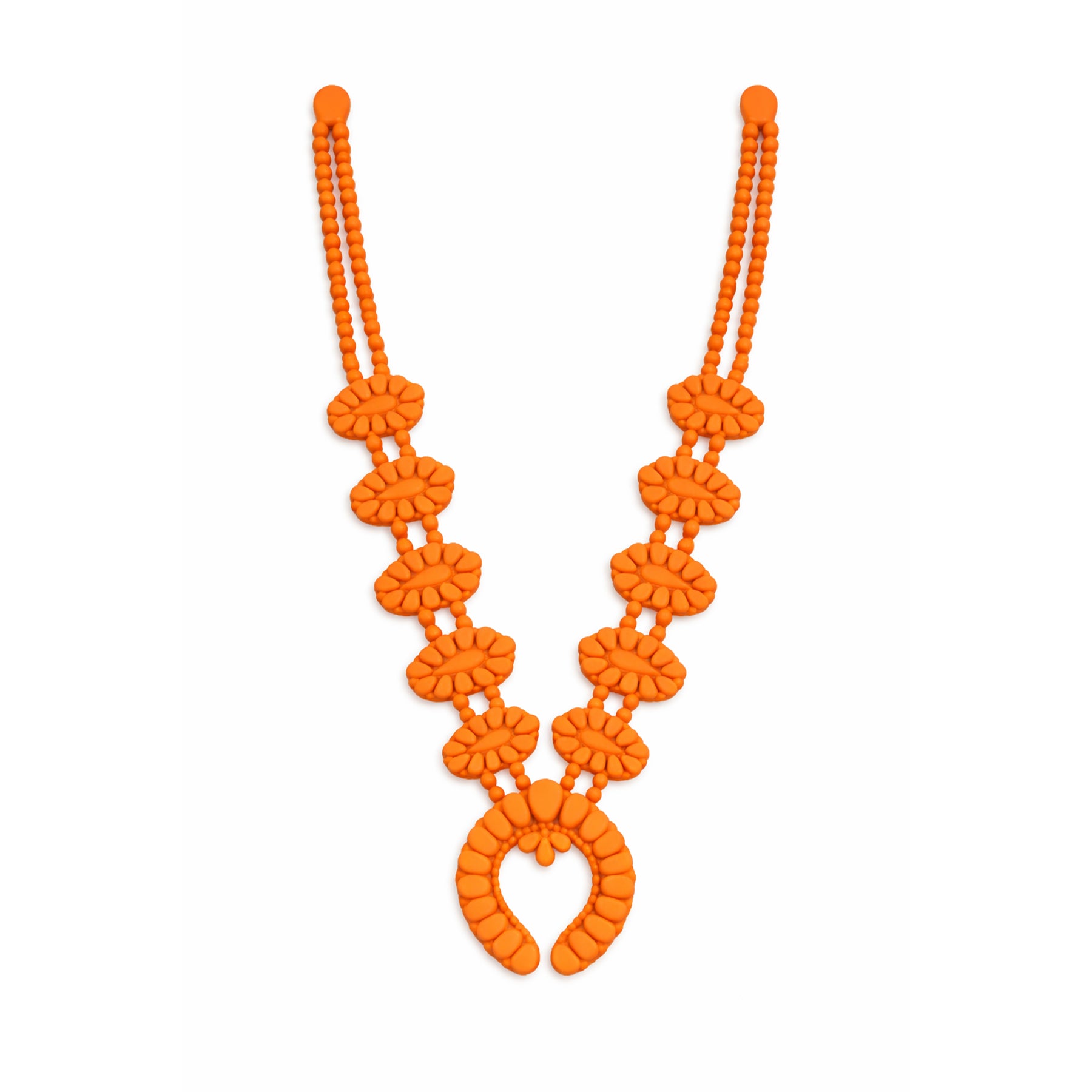 Golden Hour Squash Blossom Necklace in Orange Citrus