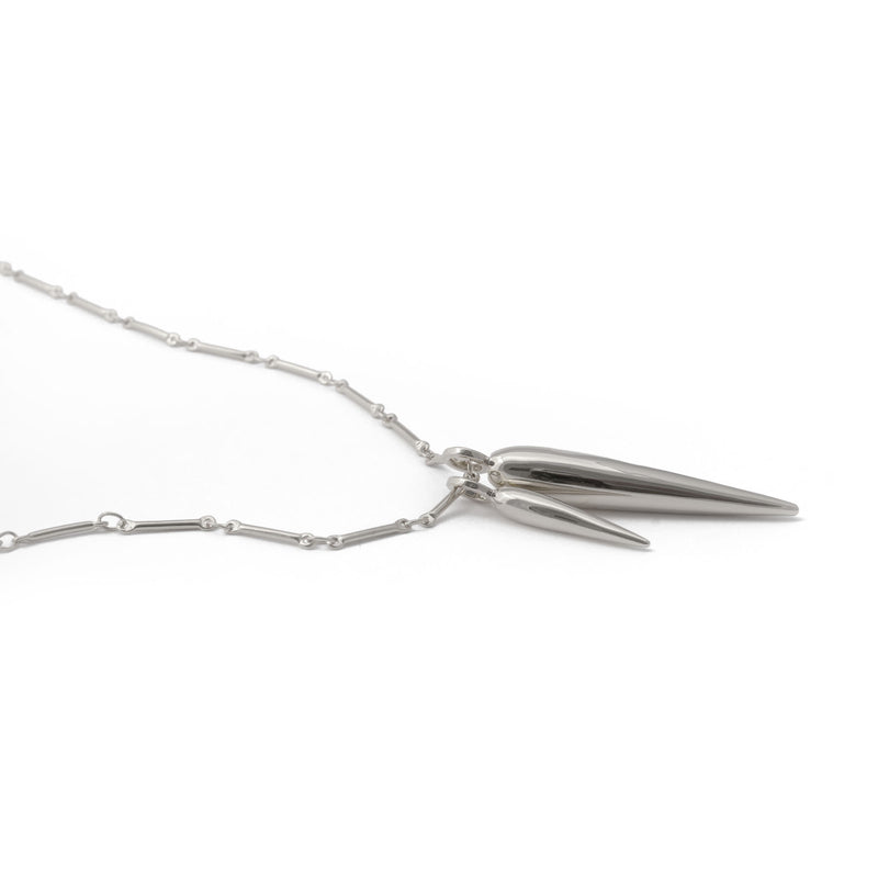 Beam Charm Bar Chain Necklace in Silver