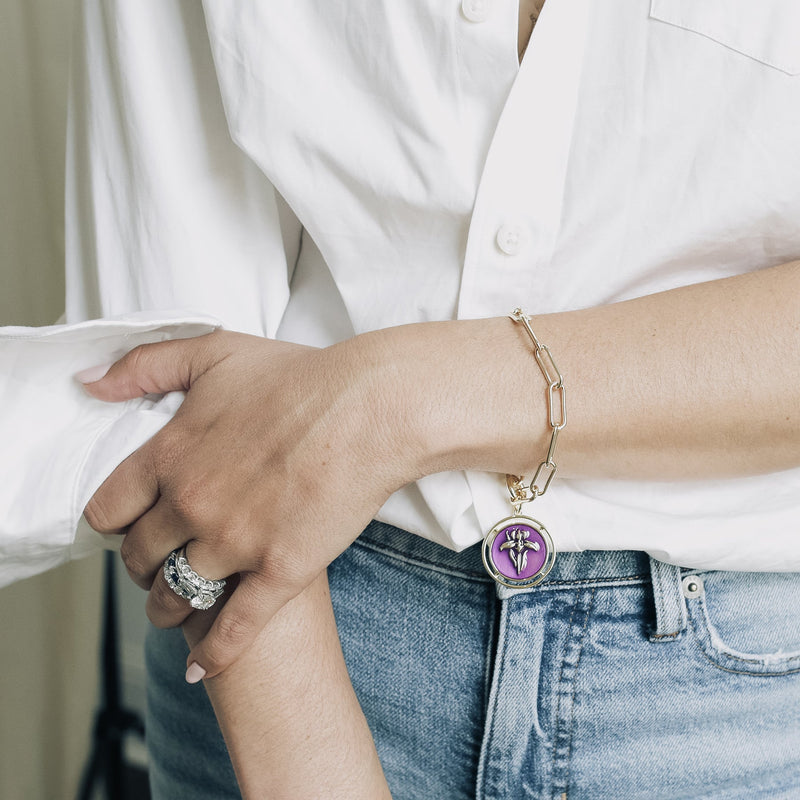 Iris Carondelet Bracelet with Mini St. Charles Pendant