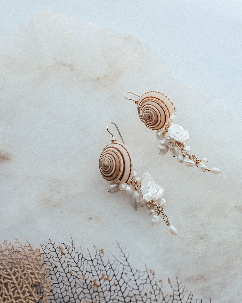 Theia Sundial Seashell Earrings