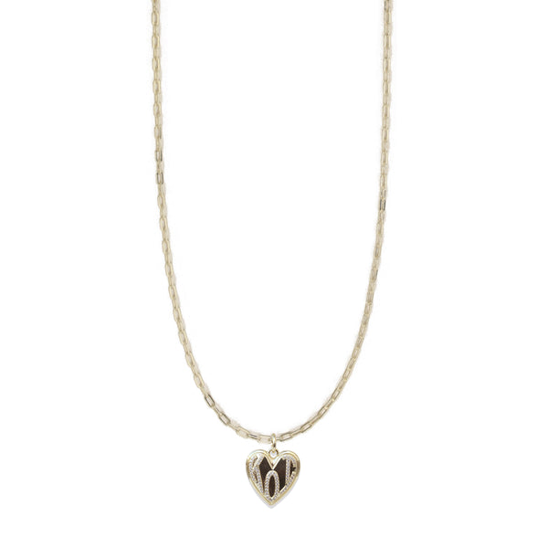 Iris Long Claiborne Necklace with KOI Heart Pendant