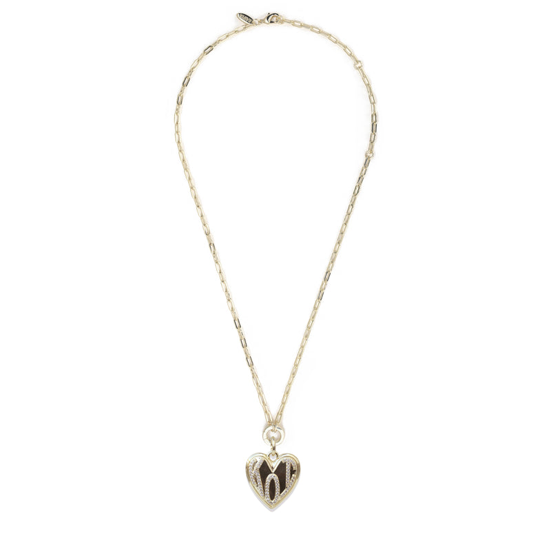 Iris Short Claiborne Necklace with KOI Heart Pendant