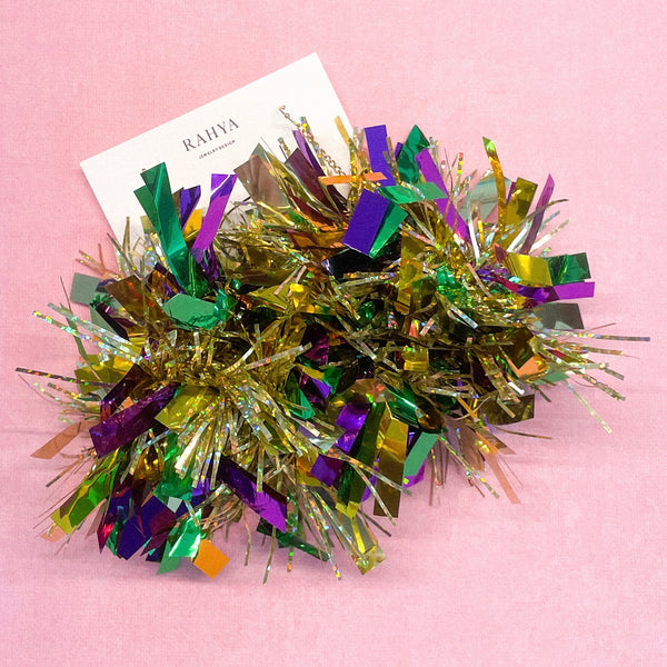 Mardi Gras Mambo Pom Pom Earrings