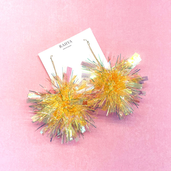 Mini Lemon Drop Pom Pom Earrings