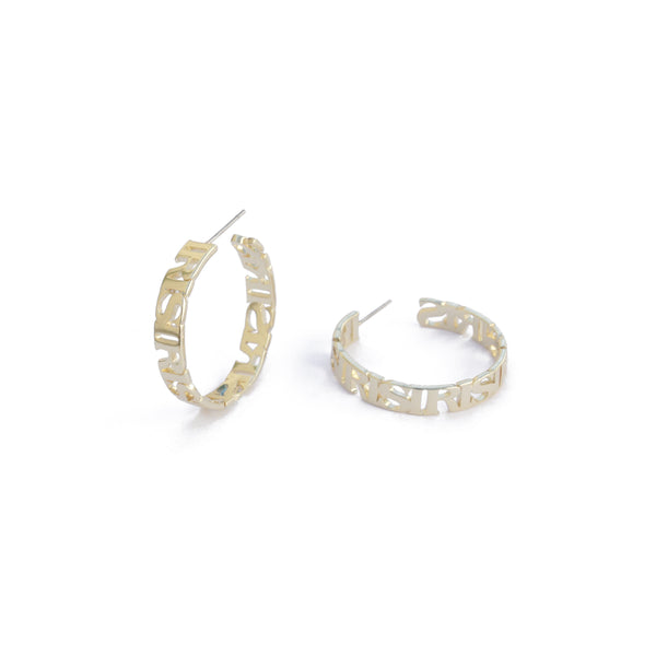 Iris Pageant Hoop Earrings Medium