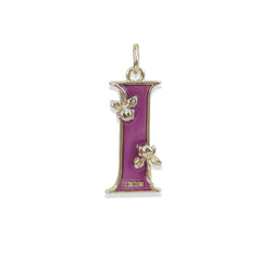 Iris Letter "I" Floral Pendant