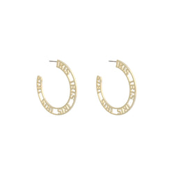 Iris Profile Wide Logo Hoop Earrings Medium