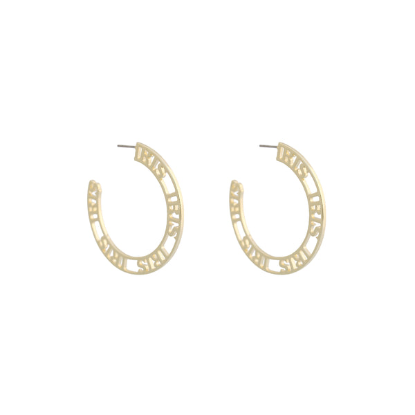 Iris Profile Wide Logo Hoop Earrings Medium