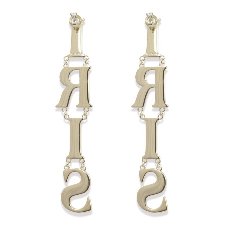 Iris Letters Statement Earrings