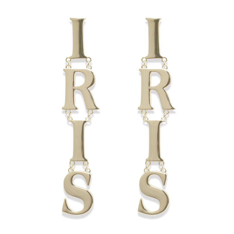 Iris Letters Statement Earrings