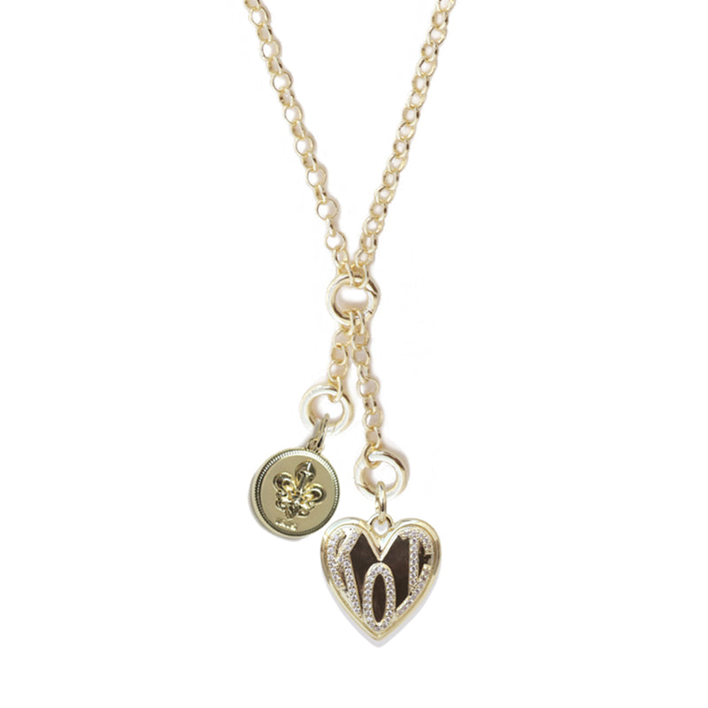 Iris Napoleon Necklace with KOI Heart & Mini St. Charles Pendants
