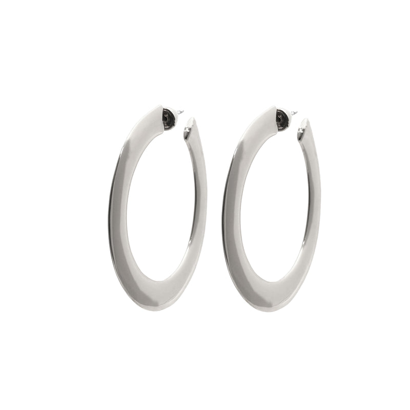 Sage Large Hoop Earrings in Silver