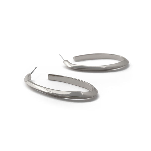 Tide Hoop Earrings in Silver