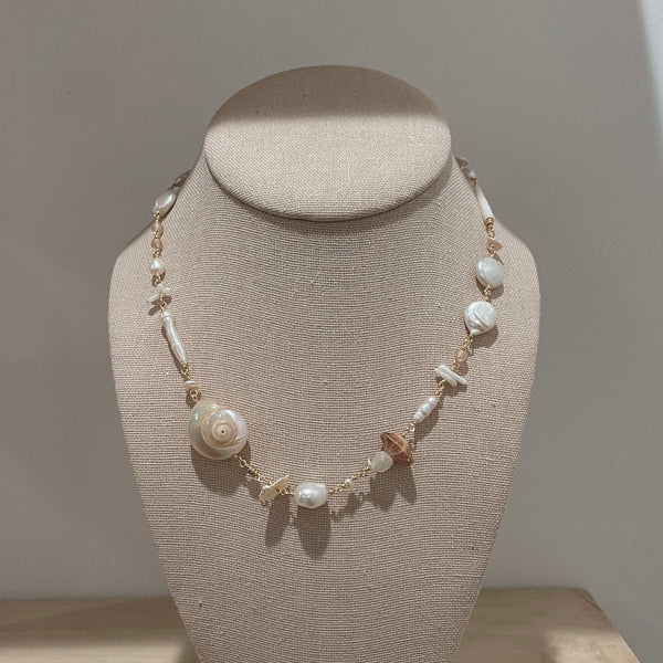 Pacific Pearl, Shell & Sea Glass Necklace